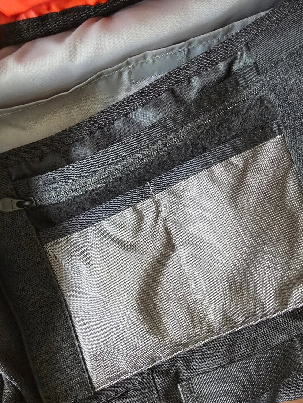 Timbuk2 Large Gray Black Messenger Padded Laptop Bag with Orange Rainfly